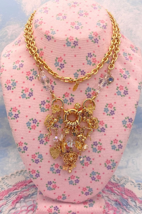Dance With Fairies Whimsical Gold Charm Necklace V