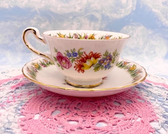 Royal Chelsea English Bone China Teacup and Saucer Set