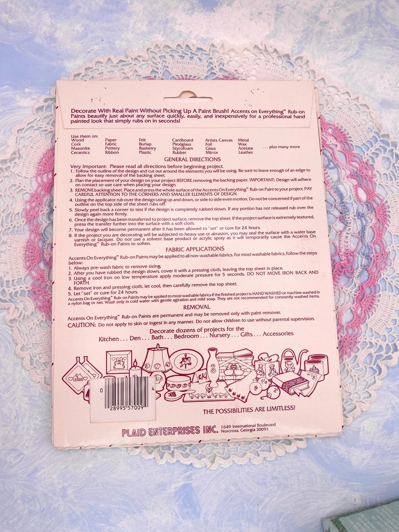 Vintage Teddy Bear Rub-on Paint Decals 