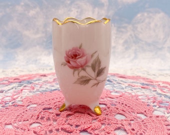 Porte cure-dents vintage rose et or Coquette