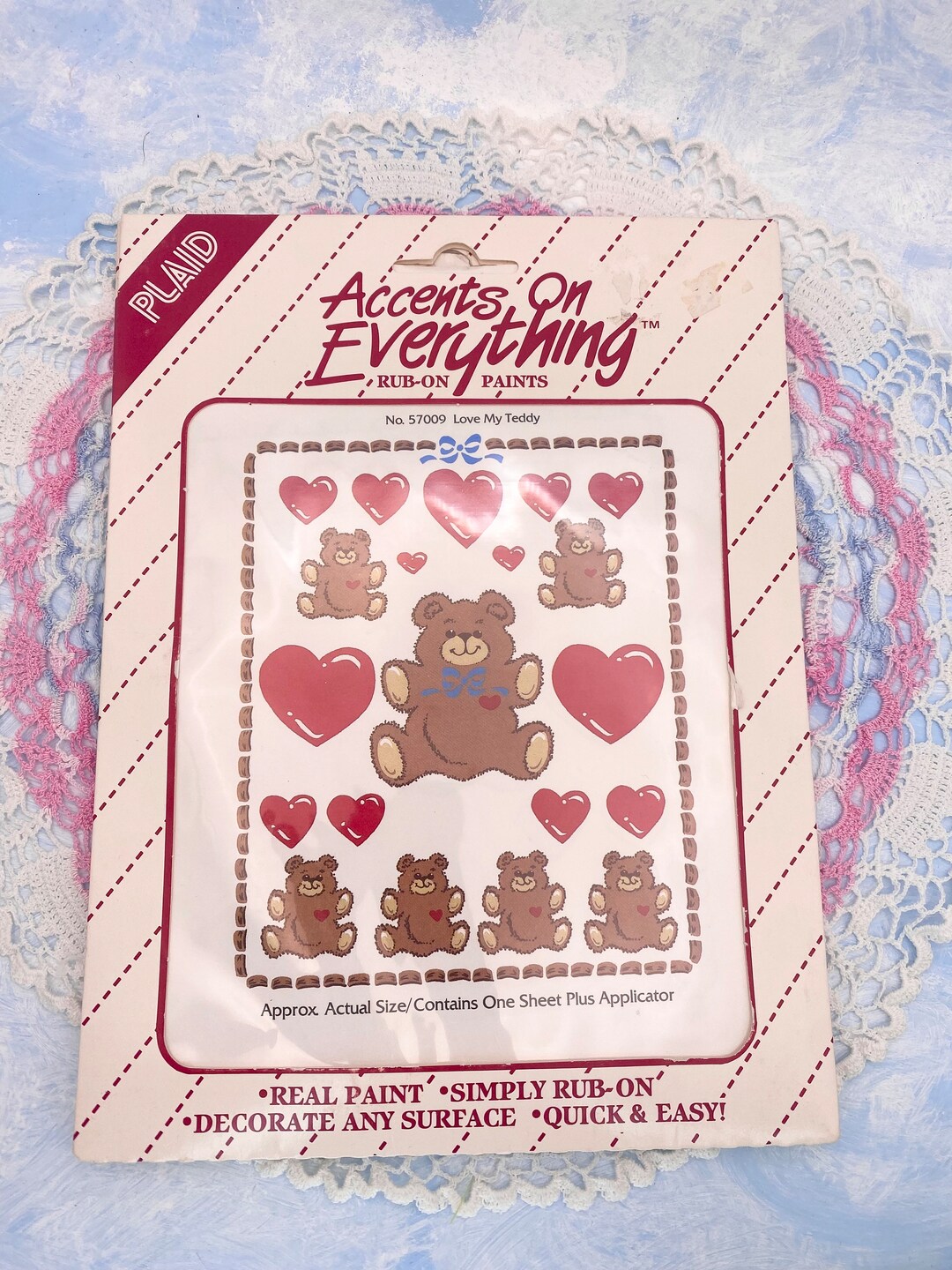 Vintage Teddy Bear Rub-on Paint Decals 