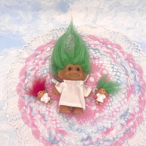 Russ Troll Holiday Christmas Angel Ornament and Mini Trolls