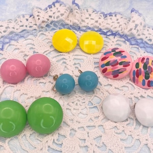 Colorful Vintage Clip-On Party Earrings 1950s-1990s