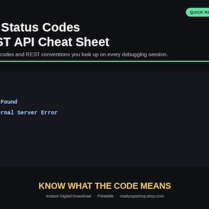 HTTPステータスコードとREST APIのチートシート（デジタルダウンロード）