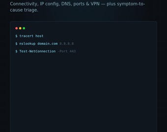 ネットワークトラブルシューティングのチートシート｜IP、DNS、ポートの診断｜ITサポートクイックリファレンス（PDF）