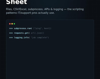 Guia de Automação em Python | Scripting para Profissionais de TI e Suporte | Arquivos, APIs, Subprocessos e Registro de Logs (PDF)