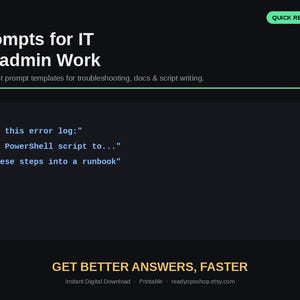 Suggerimenti basati sull'IA per IT e amministratori di sistema / Modelli per la risoluzione dei problemi, la documentazione e la scrittura di script / PDF di riferimento rapido