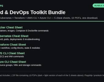Cloud & DevOps Toolkit Bundle | Docker, Kubernetes, Terraform, AWS, Azure CLI (Digital Download)