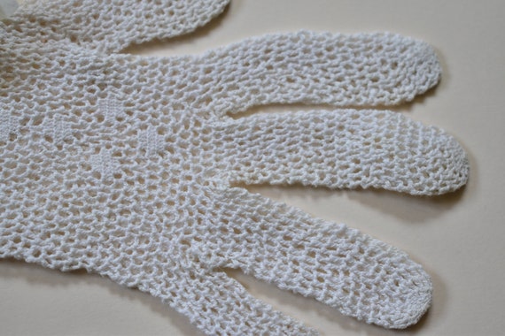 Girls gloves net crochet child's confirmation bri… - image 5