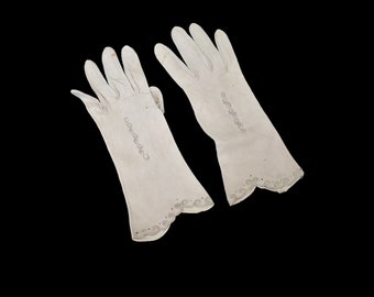 Gants beiges Gants en cuir lavables Dents30 au-delà de la taille du poignet 7,5