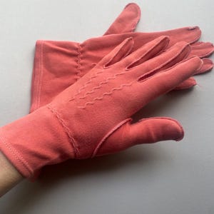 Salmon pink gloves cotton 40&#39;s long cuff