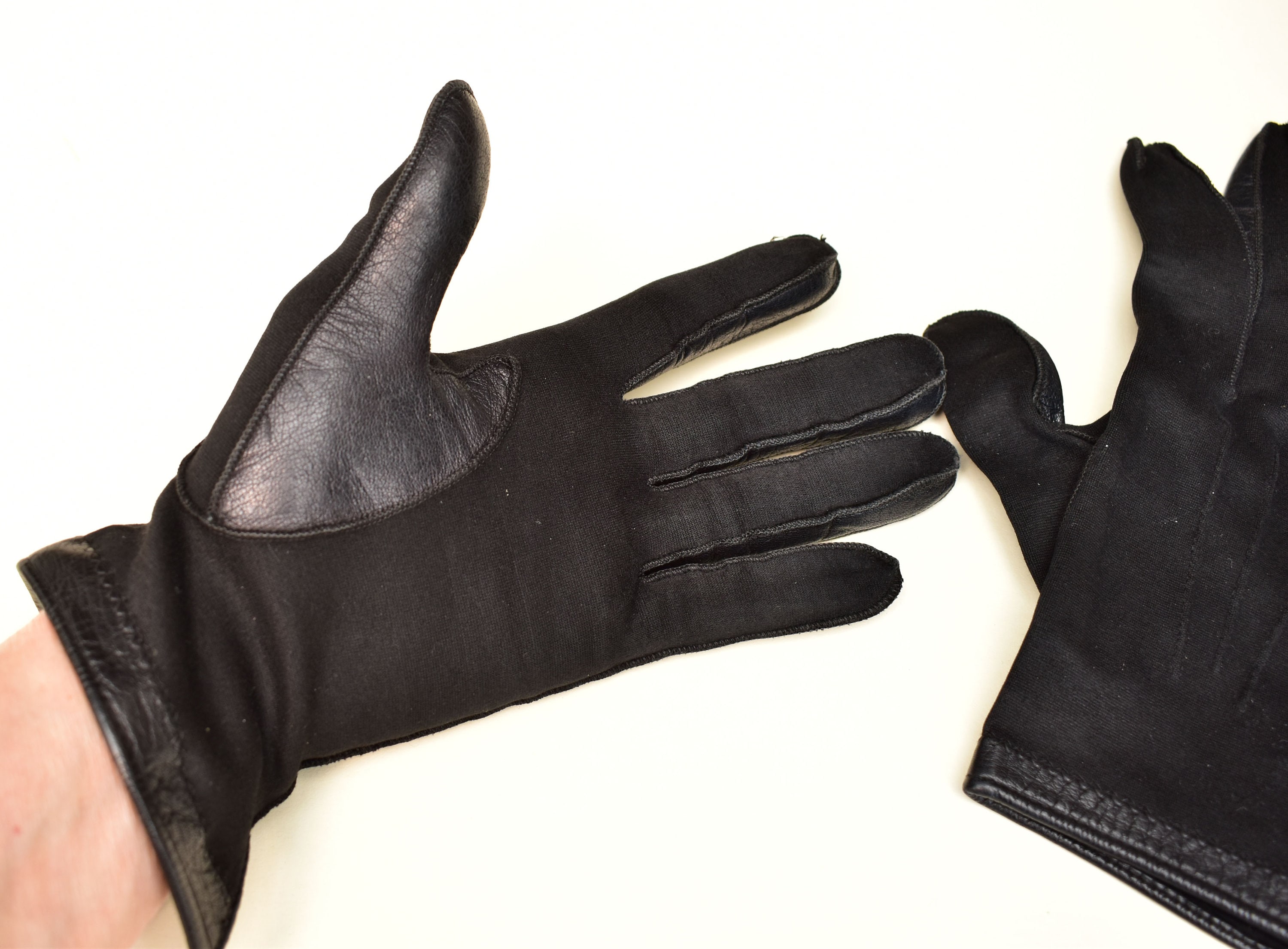 Navy Blue Leather Gloves Vintage St Michael Marks & Spencer 