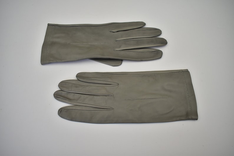 Gants en cuir gris clair non doublés 7,5 image 5