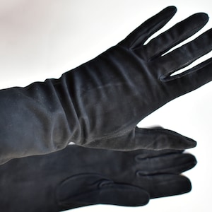Emile Perrin Handschuhe antikes Fortnum & Mason Ziegenleder 6,5 französisch schwarz mourning