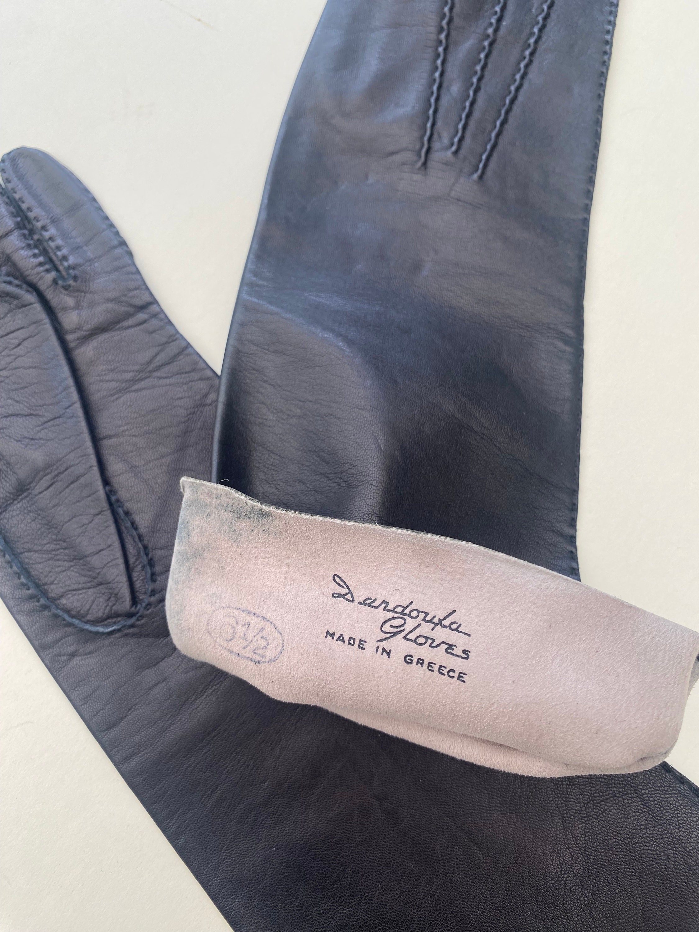 Black Leather Gloves Long Over Elbow 50’s Vintage 7 New Superb Brand - Etsy