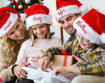 Gorro de Papá Noel navideño personalizado: gorro navideño con nombre personalizado