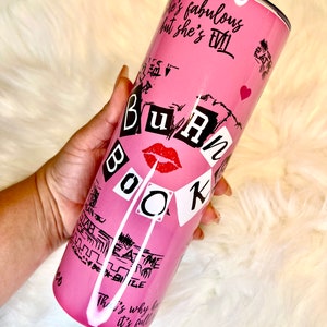 Burn Book tumbler, Mean girls cup, Burn book gift, Mean girl tumbler, Custom Mean Girls, Pink tumbler, Pink tumbler Burn book