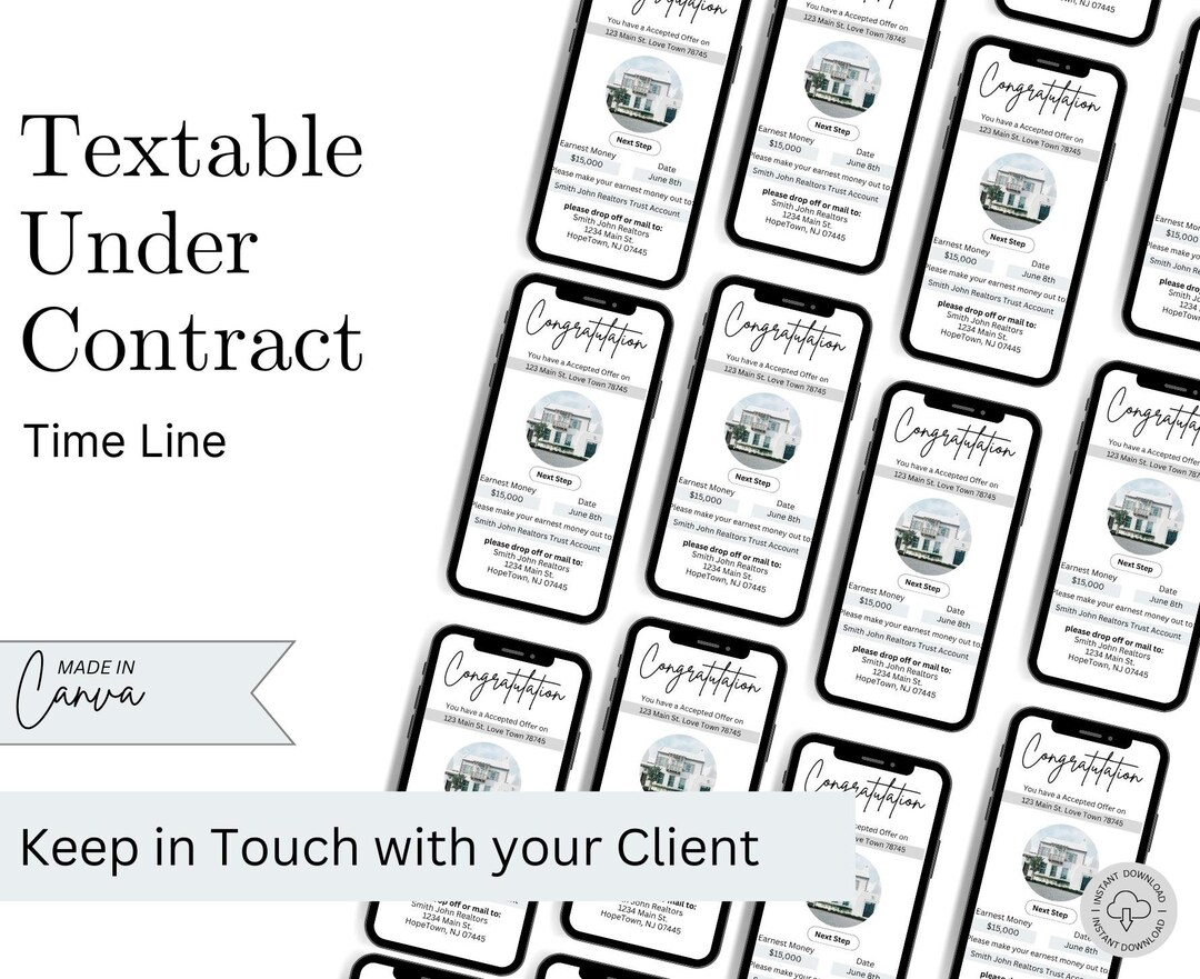 Under Contract Checklist Timeline for Realtors Texting Home Buying