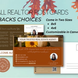 Real Estate Fall Postcard, Real Estate Marketing, Autumn Mailer, Fall ...