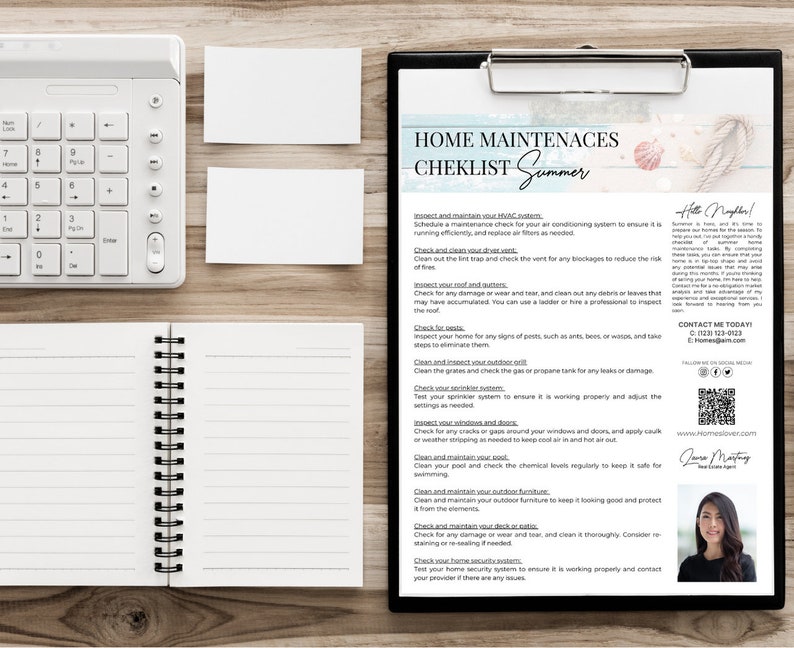 Summer Home Maintenances Checklist for Realtor Marketing Companying ...