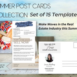 Realtor Summer Postcard, Real Estate Summer Marketing Postcard, Realtor Summer Postcard Template, Real Estate Farming Card Editable on Canva