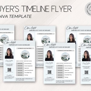 Comprador Oferta Aceptación Cronograma de eventos Paquete de comprador Folleto del comprador Material de marketing inmobiliario Plantilla de Canva de marketing moderno