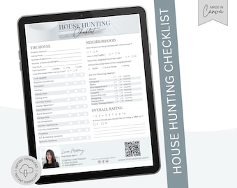 Real Estate home buying House Hunting Checklist Real Estate | Lead Magnet | Canva Template | Realtor Marketing