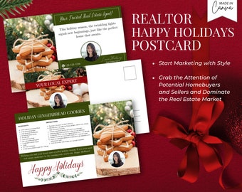 Real Estate Holiday Postcard Pack | Holiday Real Estate Postcards | Realtor Christmas Card | Real Estate Marketing | Realtor Client Card