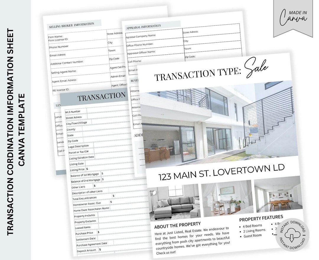 Real Estate Transaction Cover Sheet Transaction Coordinator Information