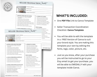 Real Estate Listing Agent Transaction Checklist for Realtor Marketing Transaction Checklist Template for Real Estate Marketing Success