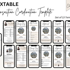 Realtor Real Estate Transaction Coordinator Templates Textable Canva Real Estate Templates  Realtor Marketing