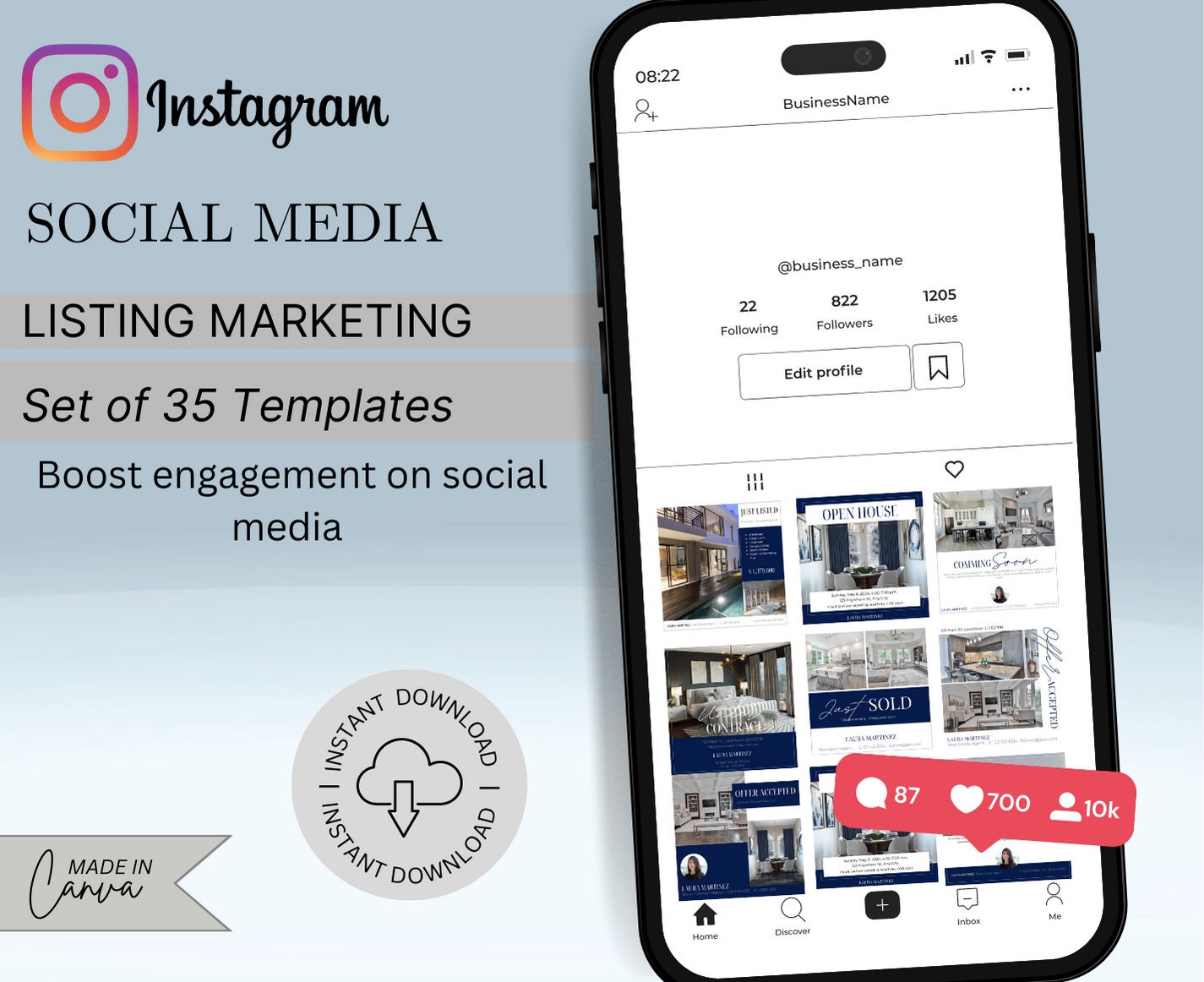 Real Estate Social Media Templates Realtor Marketing Instagram