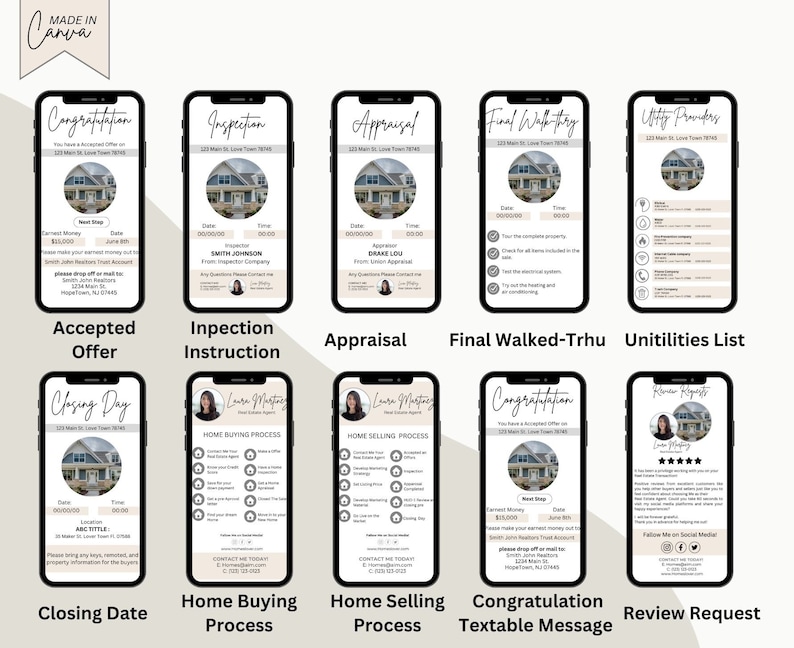 Realtor Real Estate Transaction Coordinator Templates Textable Canva
