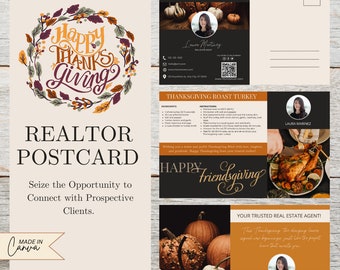 Real Estate Fall Recipe Postcard Bundle | Fall Recipe Postcard Template | Real Estate Farming | Real Estate Marketing | Canva Template