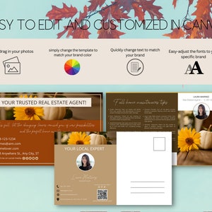 Real Estate Fall Postcard, Real Estate Marketing, Autumn Mailer, Fall ...