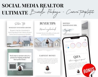 Realtor Social Media Posts Bundle Templates Marketing Instagram Post Template Ultimate Real Estate Marketing Templates Bundle