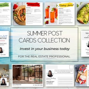 Realtor Summer Postcard, Real Estate Summer Marketing Postcard, Realtor Summer Postcard Template, Real Estate Farming Card Editable on Canva
