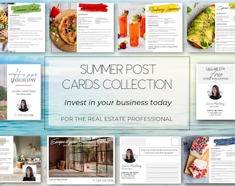 Realtor Summer Postcard, Real Estate Summer Marketing Postcard, Realtor Summer Postcard Template, Real Estate Farming Card Editable on Canva