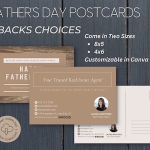 Carte postale pour la fête des pères, Marketing immobilier, Expédition pour l'agent, Carte agricole pour agent, Modèle canva modifiable, Réseaux sociaux