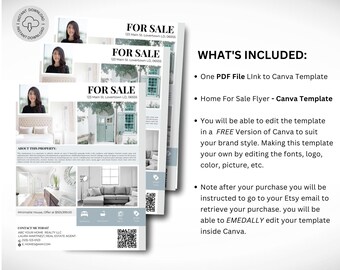 For Sale Home Flyer Template For Real Estate Agents Home Promotional Just Listed Marketing Feature Sheet Template