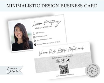 Minimalistic Realtors Business Card Design Template Modern Realtor business card design template for realtors and entrepreneurs
