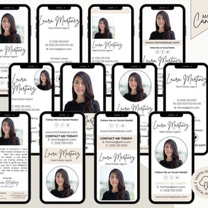 Real Estate Textable Digital Business Card Template Real Estate Marketing Business Cards Bundle Digital plus Print Business Card Marketing