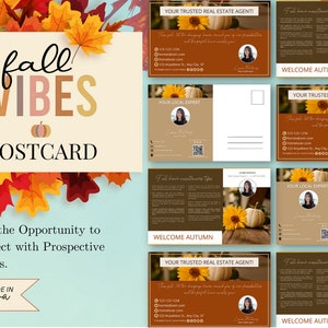 Real Estate Fall Postcard, Real Estate Marketing, Autumn Mailer, Fall ...