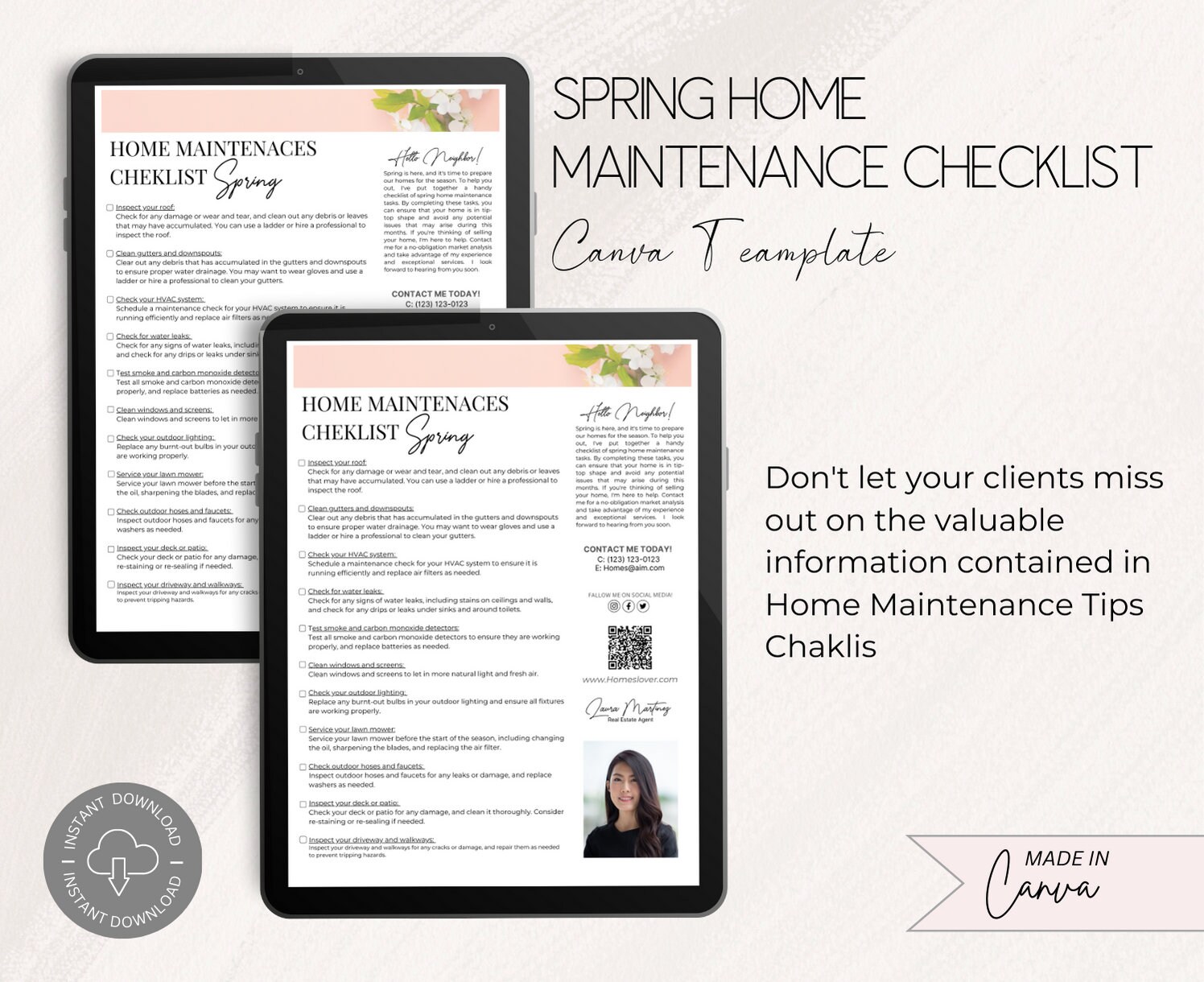 Spring Home Maintenance Checklist for Real Estate Agents Canva ...