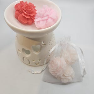 Scented Soy Wax Melt Gift Set: Warmer, Tea Light & Floral Melts