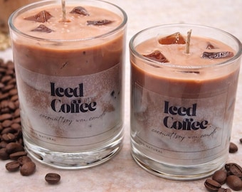 Iced Coffee Scented Candle: 10oz coconut/Soy Wax Dessert Candle