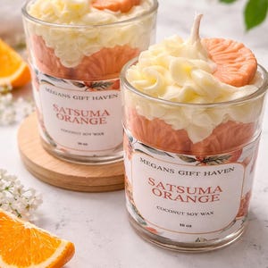 Satsuma Orange Scented Candle, Coconut Soy Wax Citrus Candle