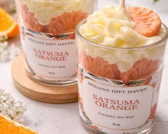 Satsuma Orange Scented Candle, Coconut Soy Wax Citrus Candle
