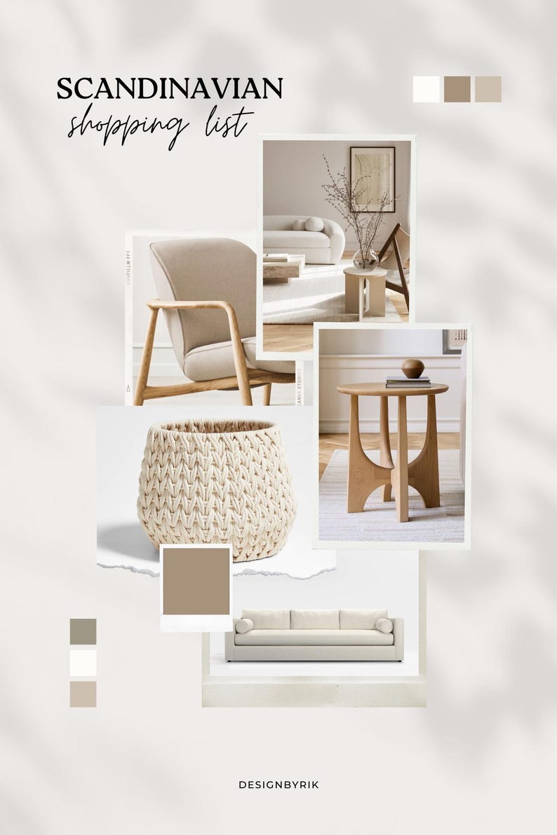 Modern Scandinavian Shopping List | Digital Download | Home Decor ...
