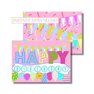 Carte d'anniversaire, carte de joyeux anniversaire, fête d'anniversaire, carte de voeux, fête d'anniversaire (carte de correspondance pliée imprimable, téléchargement numérique instantané)